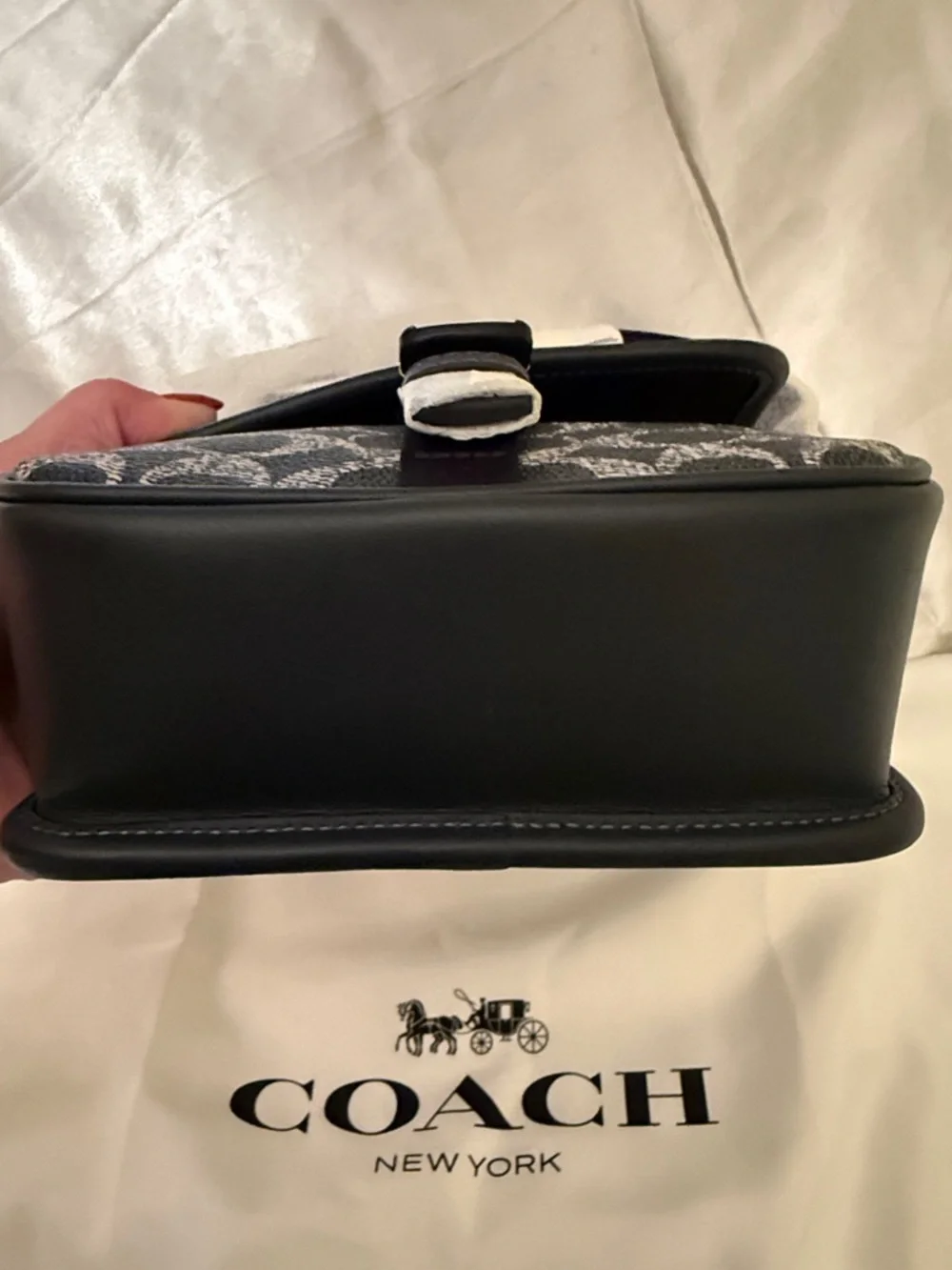 💙Coach NWT Blue Racer Crossbody Bag In Signature Canvas With Crossbody & Charms